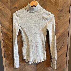 Gray Ribbed Turtleneck